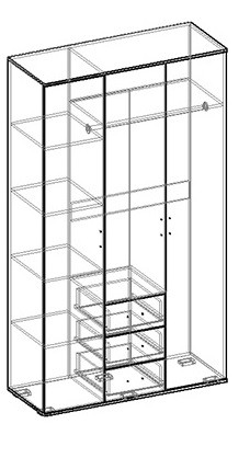Альтернатива шкаф трехстворчатый в Игарке - igarka.mebelnovo.ru | фото
